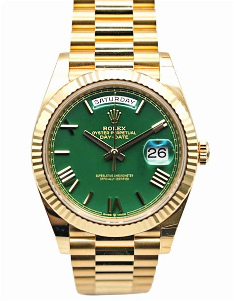 rolex day date 40 green replica|rolex day date president 40mm.